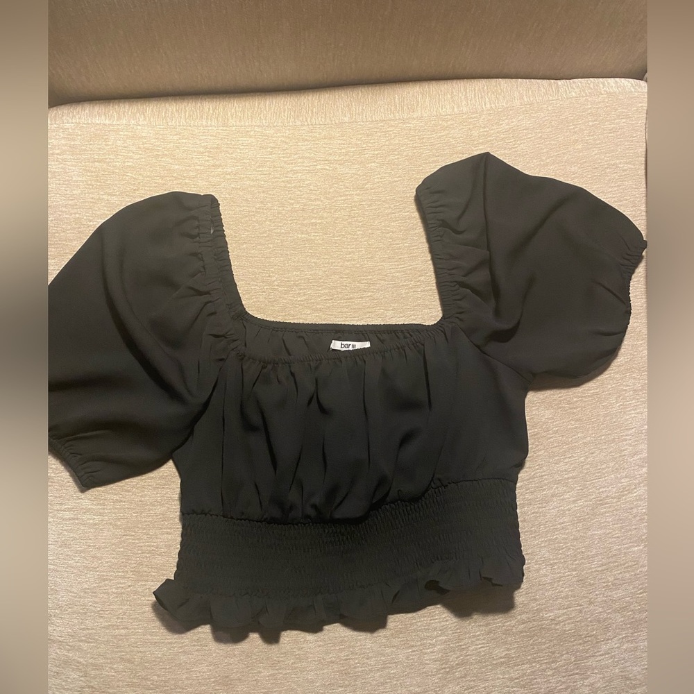 Bar III medium black crop princess top